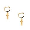 18k Yellow Gold 1.00ctw Mini Diamond Cross Dangle Earrings