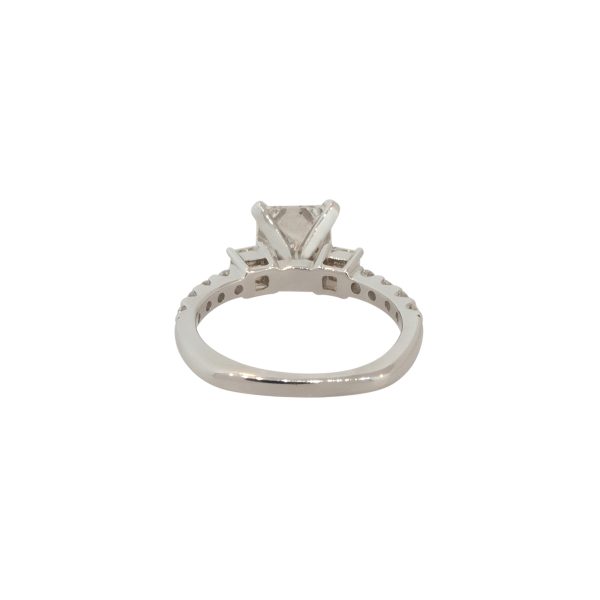 14k White Gold 2.09ctw 3 Stone Princess Cut Diamond Engagement Ring