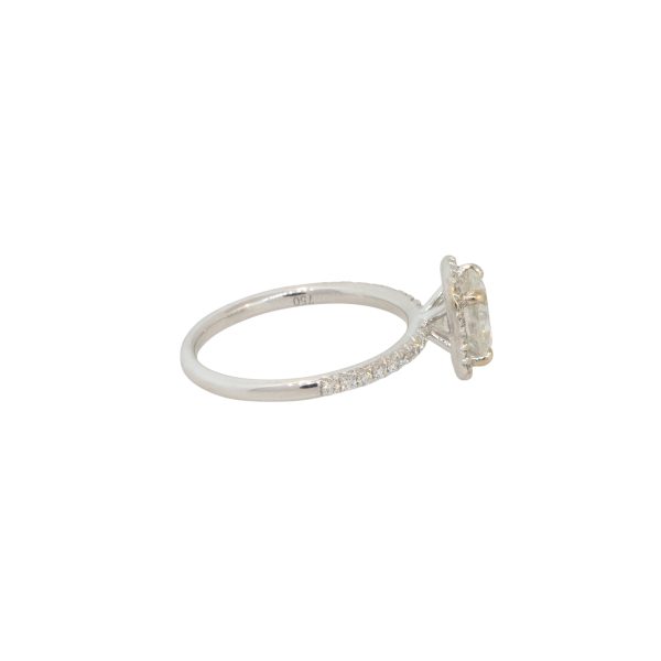 GIA Certified 18k White Gold 1.85ctw Round Brilliant Diamond Engagement Ring