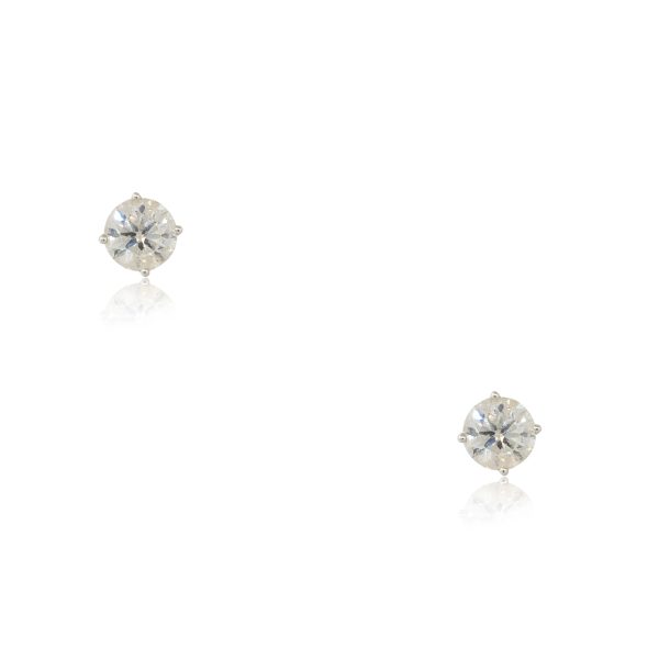 14k White Gold 4.31ctw Diamond Stud Earrings