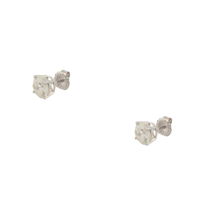 14k White Gold 4.31ctw Diamond Stud Earrings