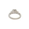 18k White Gold 1.04ctw Round Diamond 3 Stone Halo Engagement Ring