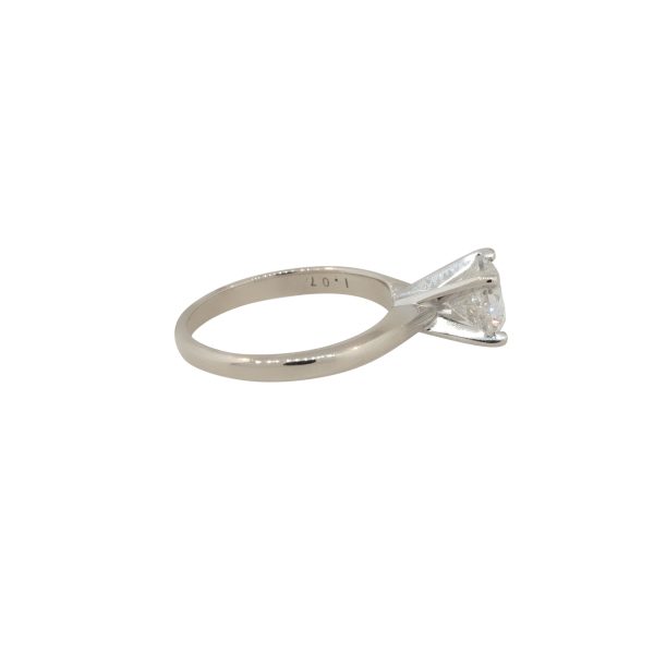 14k White Gold 1.07ctw Solitaire Diamond Engagement Ring
