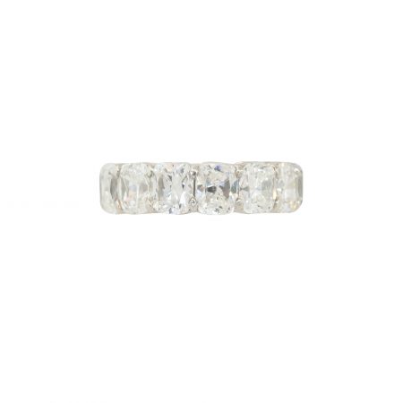 GIA Certified Platinum 14.51ctw Cushion Diamond Eternity Band