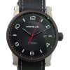 Montblanc 7408 Timewalker Black Dial Watch on Leather