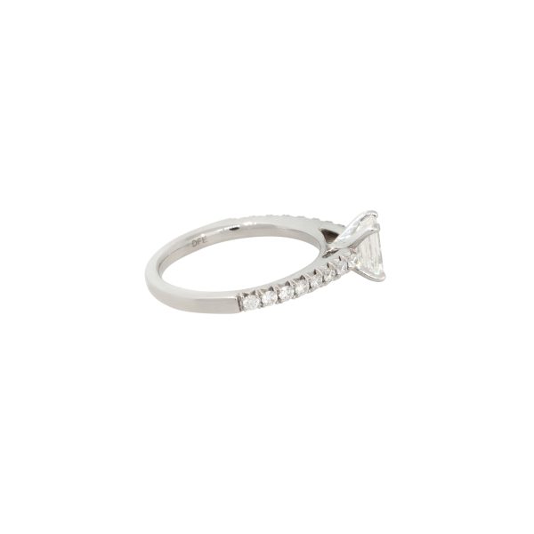 14k White Gold 1.0ctw Emerald Cut Diamond Engagement Ring