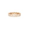 14k Rose Gold 4.62ctw Round and Emerald Cut Diamond Eternity Band Ring