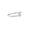 14k White Gold 2.40ctw Round and Baguette Shaped Diamond Cuff Bracelet