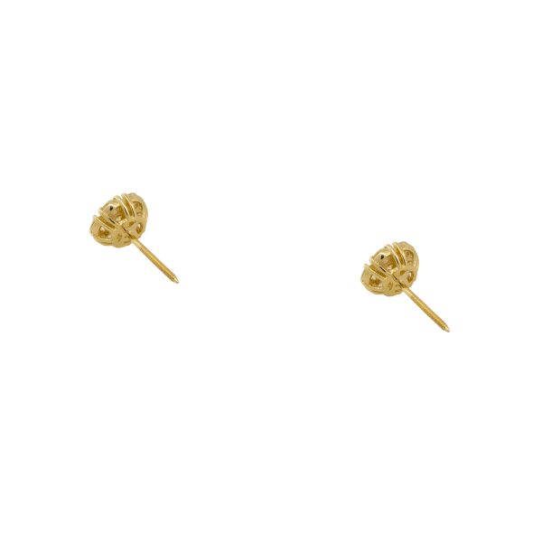 14k Yellow Gold 1.35ctw Cluster Diamond Stud Earrings