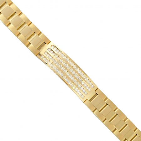 14k Yellow Gold 4.45ctw Diamond Bar Men's Bracelet