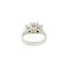 18k White Gold 3.21ctw 3 Stone Emerald Cut Diamond Engagement Ring