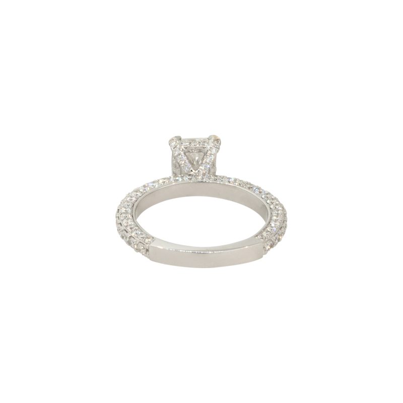 GIA Certified 18k White Gold 2.97ctw Radiant Cut Diamond Engagement Ring
