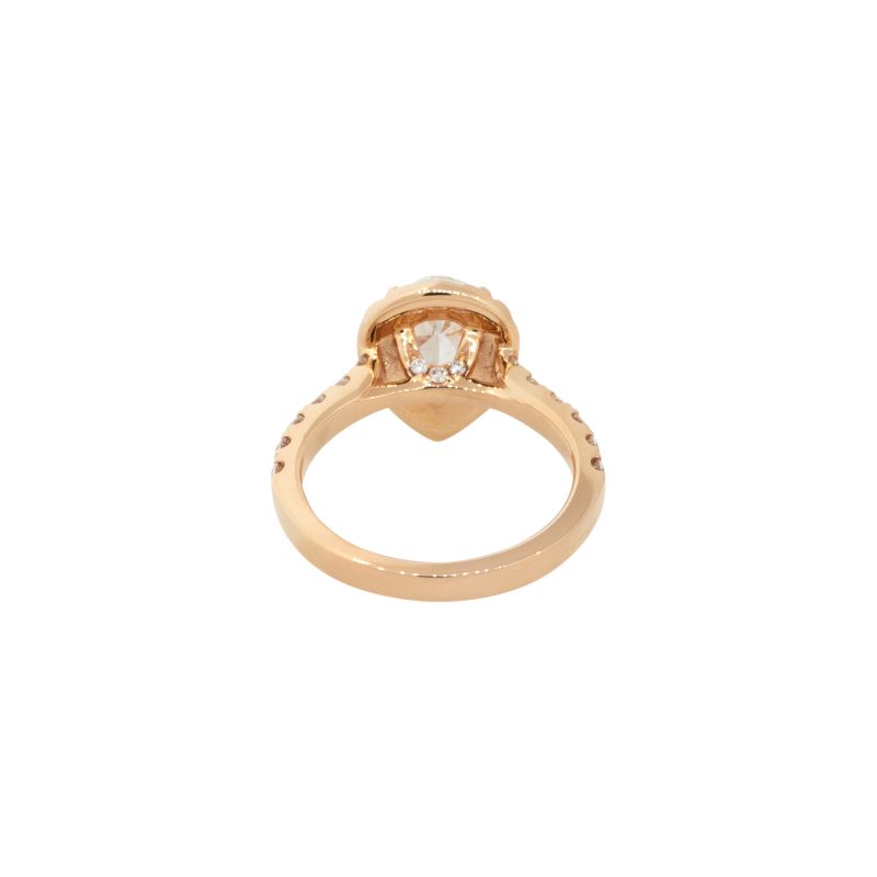 GIA Certified 18k Rose Gold 1.94ctw Pear Shaped Diamond Engagement Ring