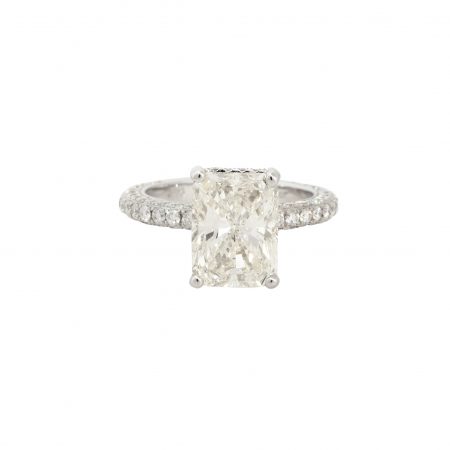 GIA Certified 18k White Gold 5.59ctw Radiant Diamond Engagement Ring