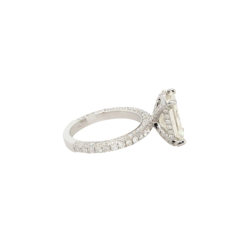 GIA Certified 18k White Gold 5.59ctw Radiant Diamond Engagement Ring