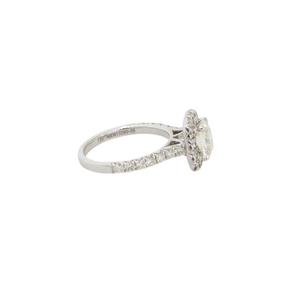 18k White Gold 1.78ctw Cushion Cut Diamond  Engagement Ring