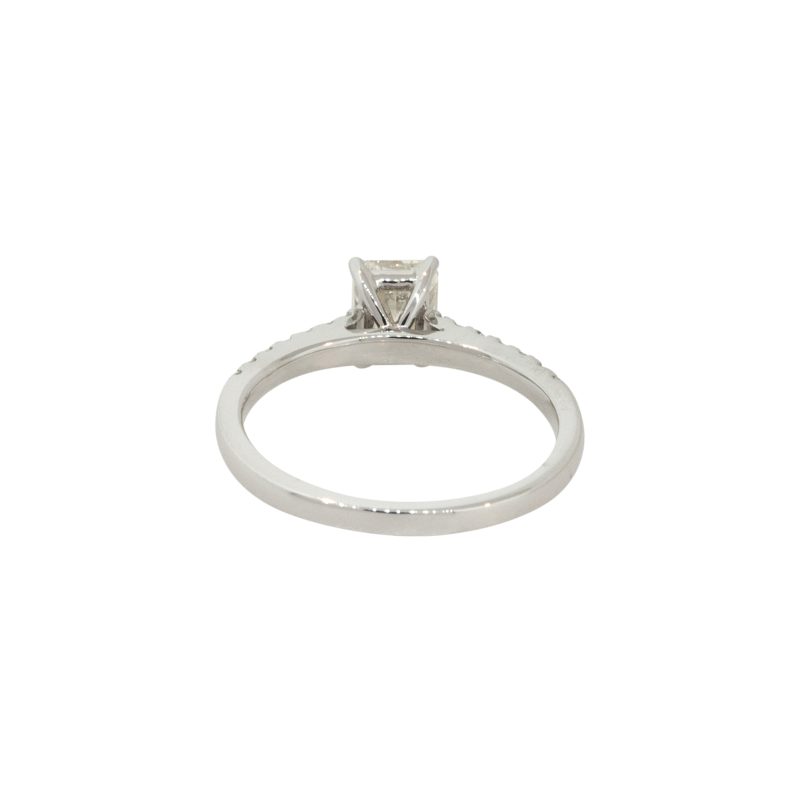 GIA Certified 18k White Gold 1.17ctw Radiant Cut Diamond Engagement Ring