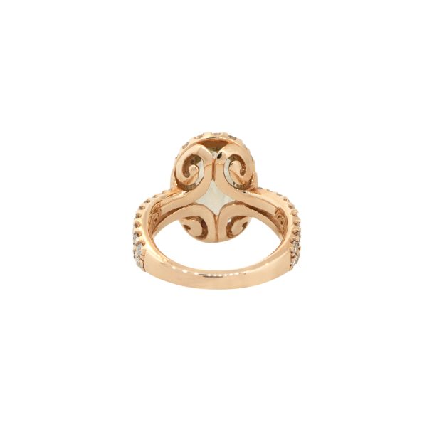 14k Rose Gold 2.80ctw Fancy Brown Oval Diamond Halo Ring