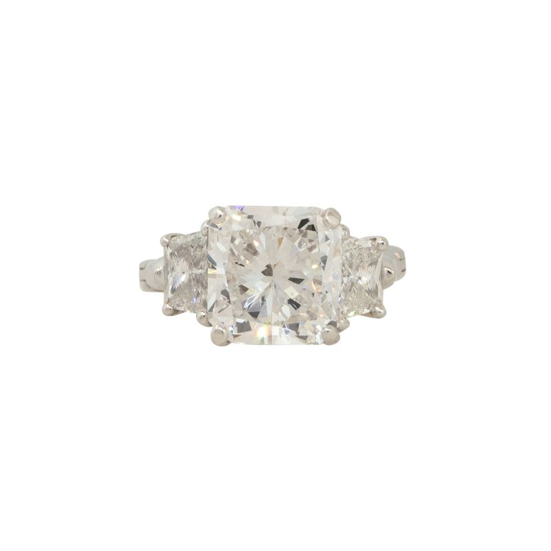 GIA Certified Platinum 6.53ctw Radiant Cut Diamond Engagement Ring