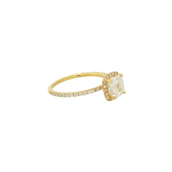 EGL Certified 18k Yellow Gold 2.01ctw Asscher Cut Diamond Engagement Ring