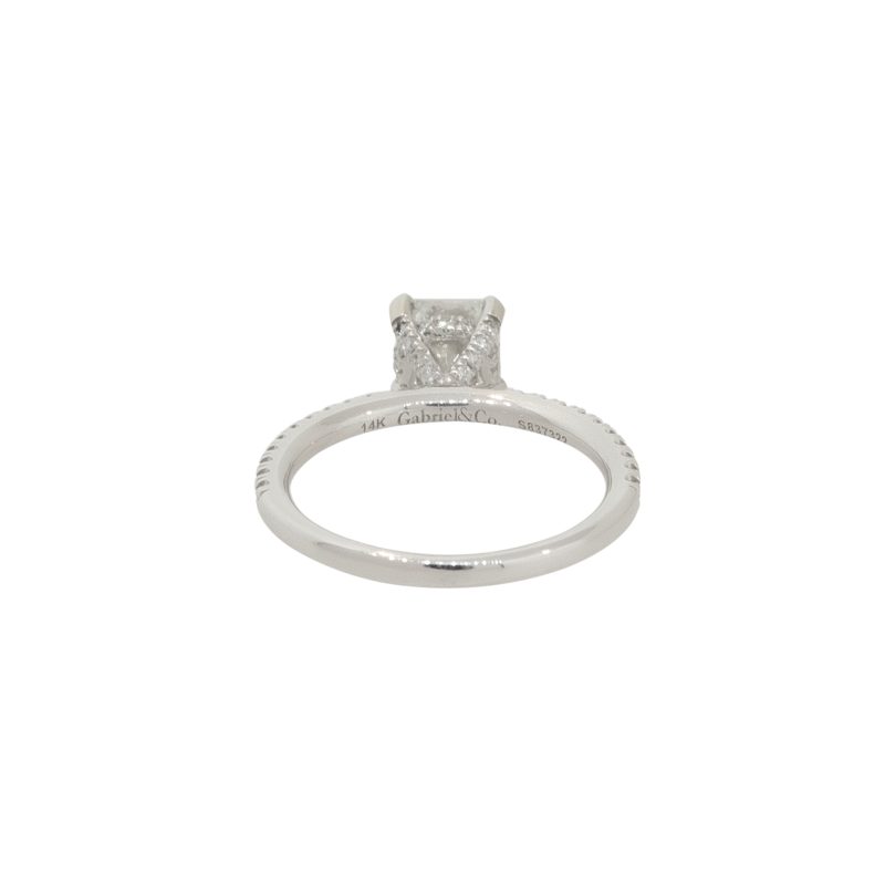 GIA Certified 14k White Gold 1.32ctw Radiant Cut Diamond Engagement Ring
