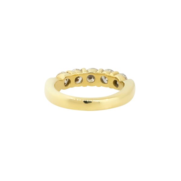 18k Yellow Gold 1.10ctw 5 Diamond Bridal Band Ring