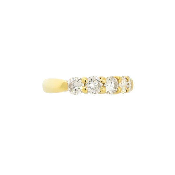 18k Yellow Gold 1.10ctw 5 Diamond Bridal Band Ring