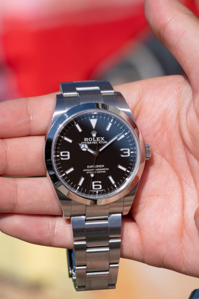 Rolex Explorer 39mm with a black dial