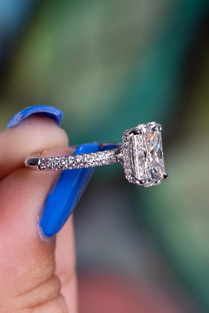 princess diamond in a solitaire ring