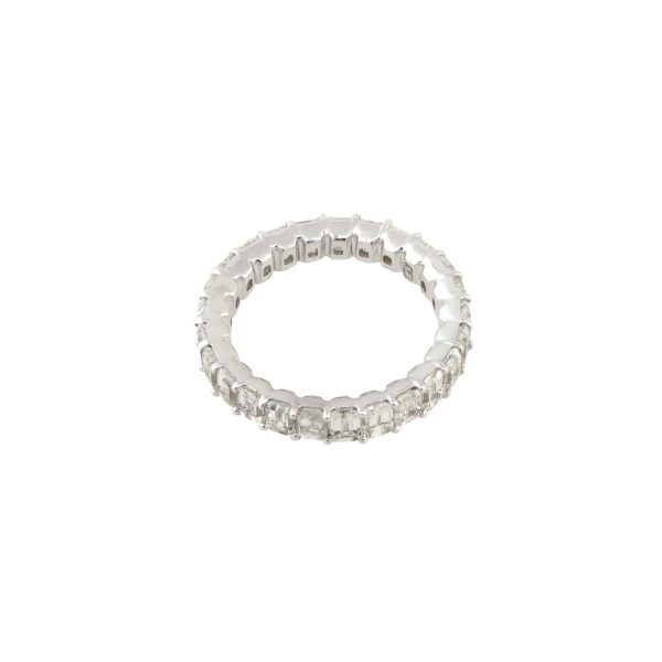 18k White Gold 4.53ctw Emerald Cut Diamond Eternity Band