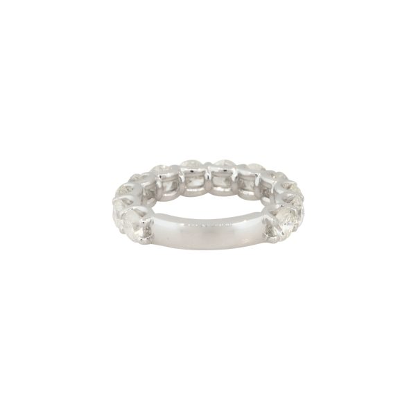 14k White Gold 3.78ctw Round Brilliant 12 Diamond 3/4 Wedding Band