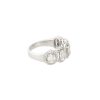 18k White Gold 1.1ctw 5 Mosaic Baguette Diamond Stations with Diamond Halo Ring