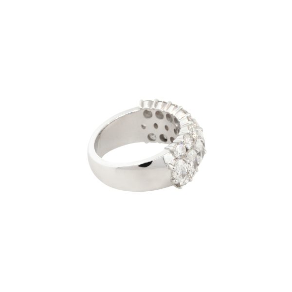 18k White Gold 4.32ctw Round and Oval Cut Half-Way Diamond Band