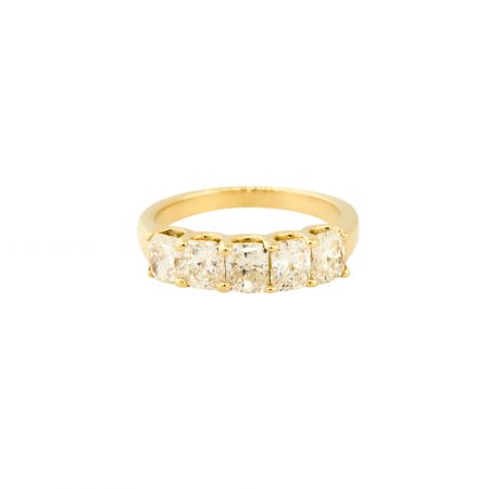 14k Yellow Gold 2.08ctw Radiant Cut 5 Diamond Band