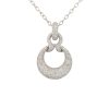14k White Gold 3.00ctw Diamond Pave Round Pendant Necklace
