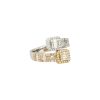 14k Two-Tone White and Yellow Gold 0.89ctw Diamond Bypass Ring