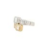 14k Two-Tone White and Yellow Gold 0.89ctw Diamond Bypass Ring