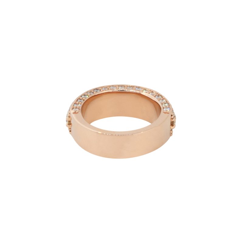 14k Rose Gold 4.25ctw Men's Diamond Set Band Ring