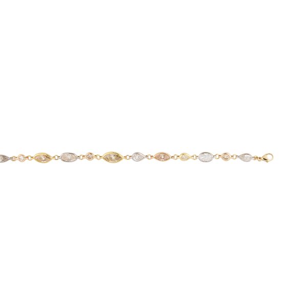 14k Multi-Tone Gold 20.32ctw Mixed Shaped Diamond Station Necklace