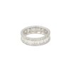 14k White Gold 3.40ctw Baguette and Round Brilliant Cut  Diamond Eternity Band