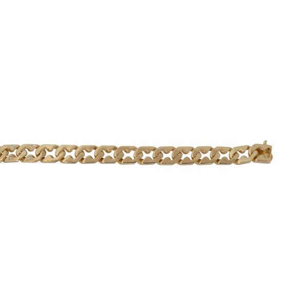 14k Yellow Gold 1.00ctw Diamond Set Curb Link 16″ Women's Necklace