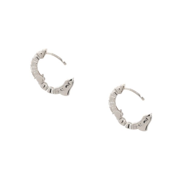 14k White Gold 0.55ctw 5 Diamond Tiny Huggie Hoop Earrings  
