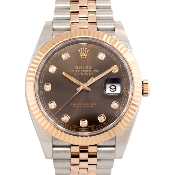 Rolex 126331 Datejust Chocolate Diamond Dial 18k Rose Gold and Stainless Steel Watch