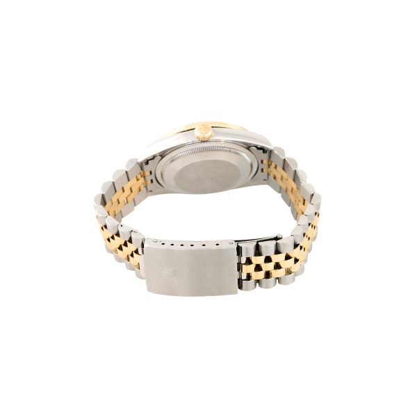 Rolex 16233 Datejust Red Diamond Dial Diamond Bezel 18k Yellow Gold and Steel Watch