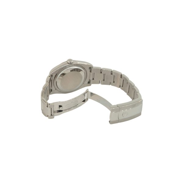 Rolex 116234 Datejust Silver Diamond Dial Fluted Bezel Stainless Steel Watch