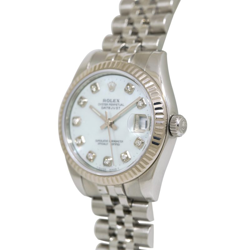 Rolex 178274 Datejust Mother of Pearl Diamond Dial Fluted Bezel 31mm Watch