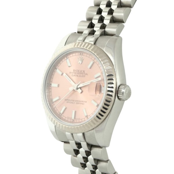Rolex 178274 Datejust Stainless Steel Salmon Dial Fluted Bezel Watch