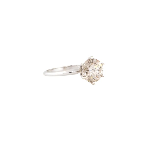 14k White Gold 2.57ctw Round Brilliant  Diamond Solitaire Engagement Ring