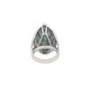 14k White Gold 25.91ctw Blue Green Pear Shaped Diamond Halo Ring
