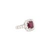 Platinum 6.80ctw Ruby and Diamond Halo Ring